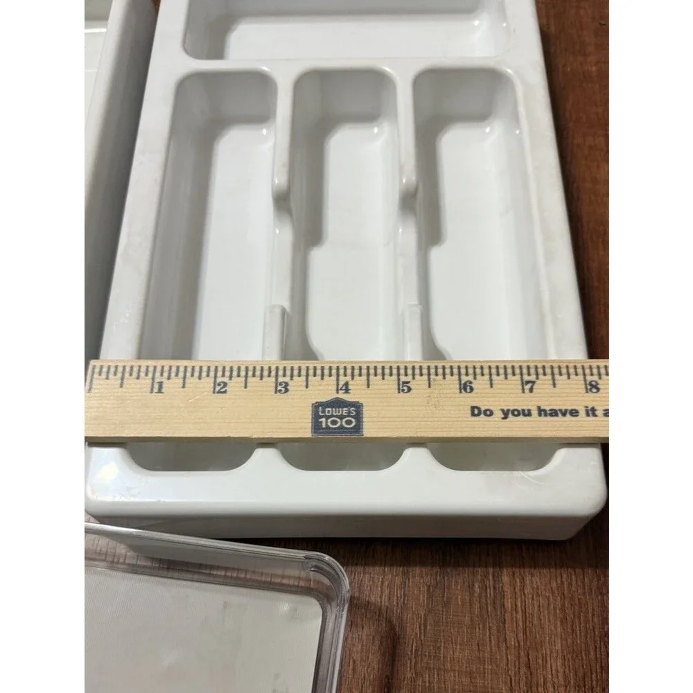 Silverware Tray Plastic Flatware Organizer Kitchen Drawer Lot Wheels Nice!